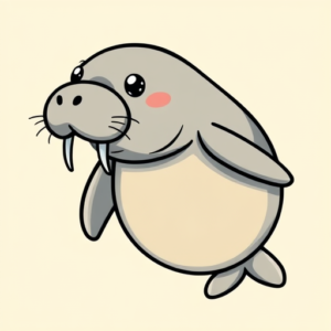 Cartoon Manatee Tattoo