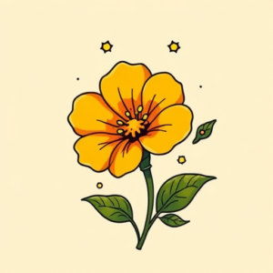 Cartoon Marigold Tattoo