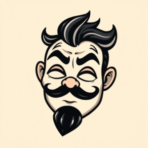 Cartoon Mask Tattoo