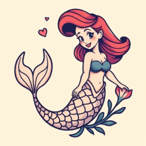 Cartoon Mermaid Tattoo