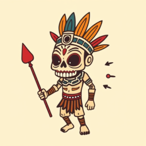 Cartoon Mictlantecuhtli Tattoo