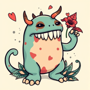 Cartoon Monstera Tattoo