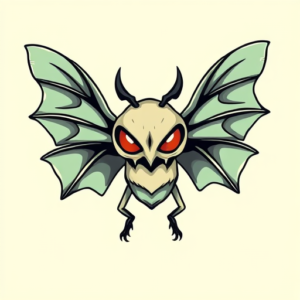 Cartoon Mothman Tattoo