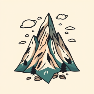 Cartoon Mountain Tattoo