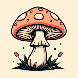 Cartoon Mushroom Tattoo