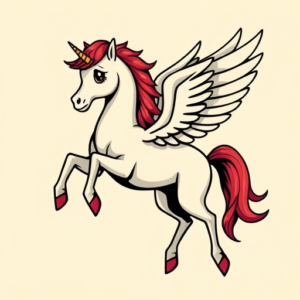 Cartoon Pegasus Tattoo