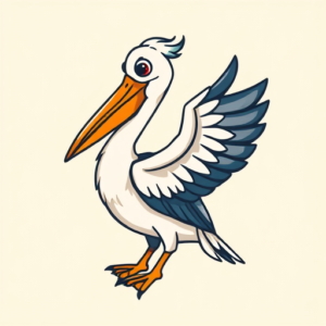 Cartoon Pelican Tattoo