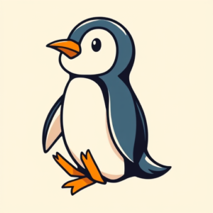 Cartoon Penguin Tattoo