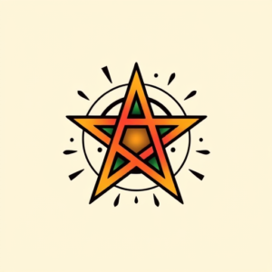 Cartoon Pentagram Tattoo