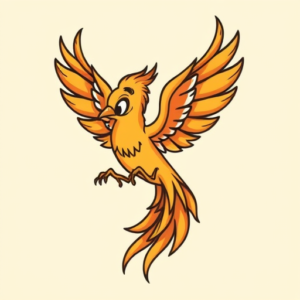 Cartoon Phoenix Tattoo