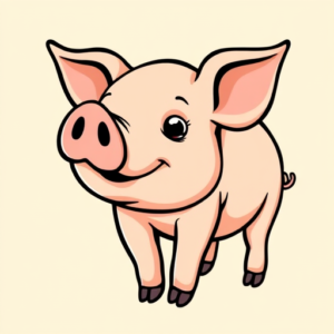 Cartoon Pig Tattoo