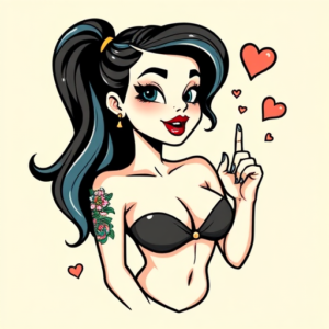 Cartoon Pinup Tattoo