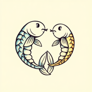 Cartoon Pisces Tattoo