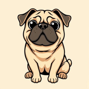 Cartoon Pug Tattoo