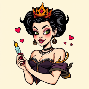 Cartoon Queen Tattoo