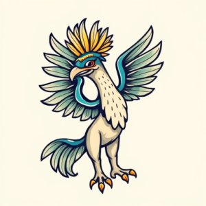 Cartoon Quetzalcoatl Tattoo
