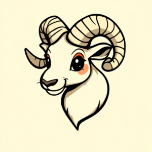 Cartoon Ram Tattoo