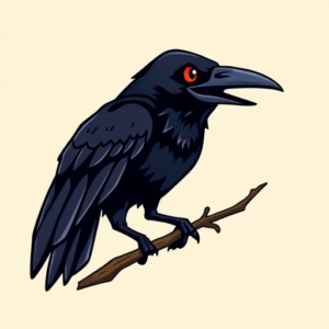 Cartoon Raven Tattoo