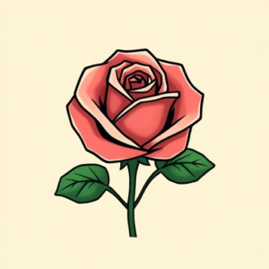 Cartoon Rose Tattoo