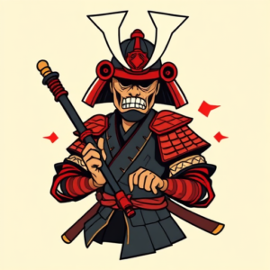 Cartoon Samurai Tattoo