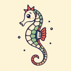 Cartoon Seahorse Tattoo