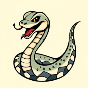 Cartoon Serpent Tattoo