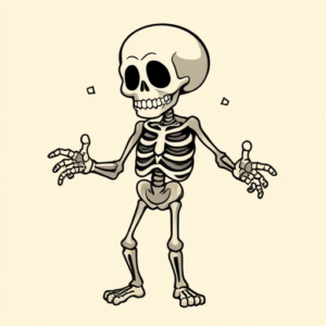 Cartoon Skeleton Tattoo