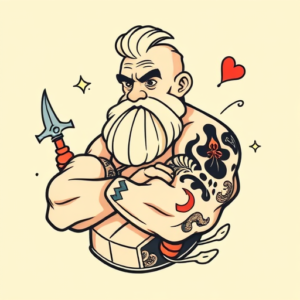 Cartoon Stoic Tattoo