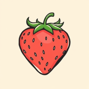 Cartoon Strawberry Tattoo