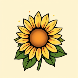 Cartoon Sunflower Tattoo