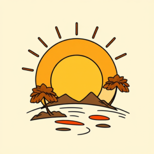 Cartoon Sunrise Tattoo