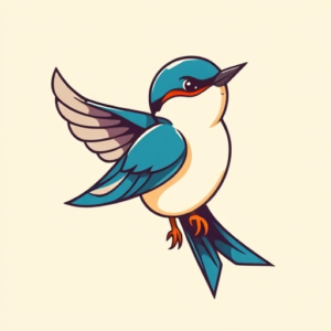 Cartoon Swallow Tattoo