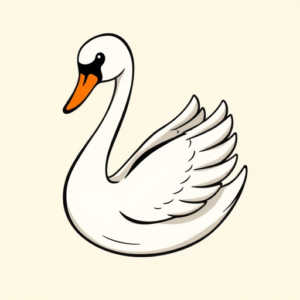 Cartoon Swan Tattoo