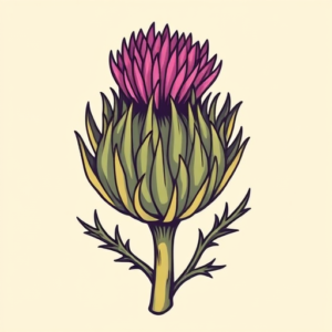 Cartoon Thistle Tattoo