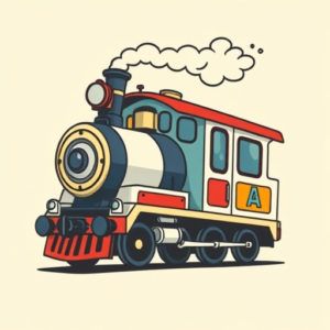 Cartoon Train Tattoo