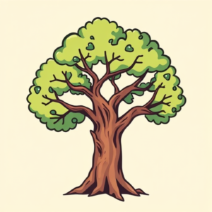 Cartoon Tree Tattoo