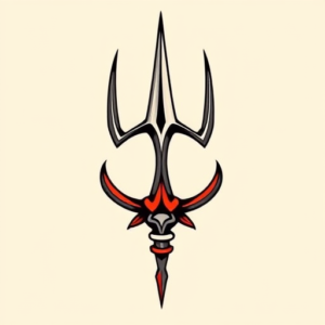 Cartoon Trident Tattoo