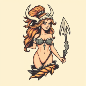 Cartoon Valkyrie Tattoo