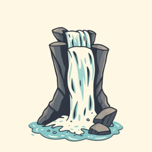 Cartoon Waterfall Tattoo