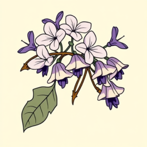 Cartoon Wisteria Tattoo
