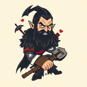 Cartoon Witcher Tattoo