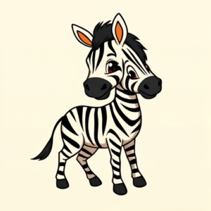 Cartoon Zebra Tattoo