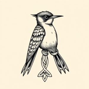 Celtic Mockingbird Tattoo
