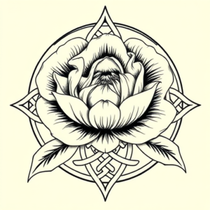 Celtic Peony Tattoo