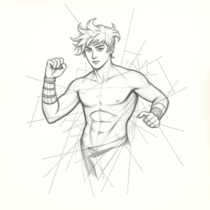 Chaotic Graphite Pencil Sketch Achilles Tattoo