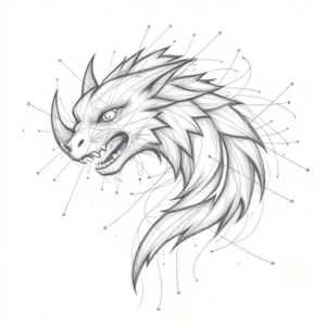 Chaotic Graphite Pencil Sketch Animal Tattoo