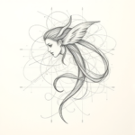 Chaotic Graphite Pencil Sketch Aquarius Tattoo