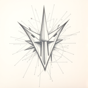Chaotic Graphite Pencil Sketch Arrowhead Tattoo