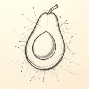 Chaotic Graphite Pencil Sketch Avocado Tattoo