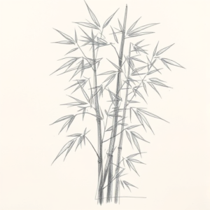 Chaotic Graphite Pencil Sketch Bamboo Tattoo